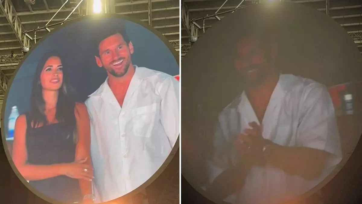 Câmera flagra Messi no show do Coldplay; veja o momento!