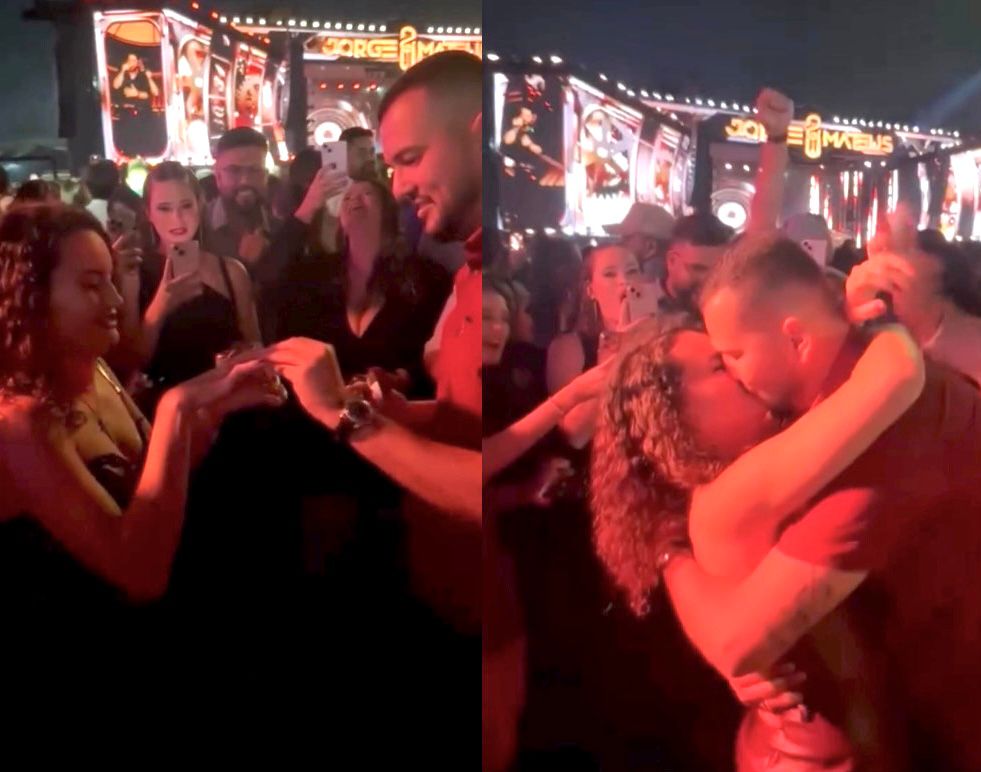 Homem pede namorada em casamento em show de Jorge e Mateus