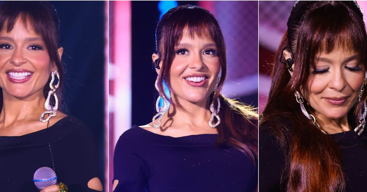 Maiara arrasa com macacão colado e sem calcinha no show