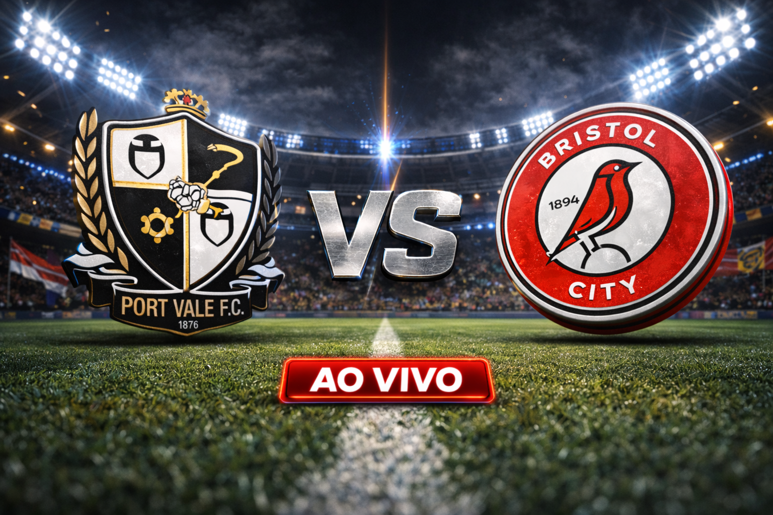 Onde assistir Port Vale x Bristol City ao vivo: Fase e horário no FA Cup